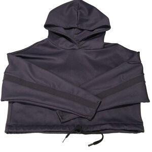 ORAKI scuba signature, recycled, Gray/Dark Purple cropped hoodie Size Medium